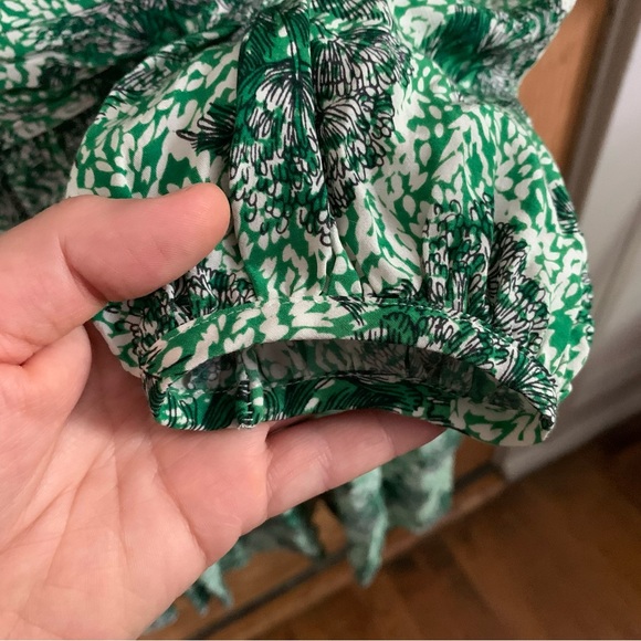 Boden Long Sleeved Dress 16 Selina Kelly Green Floral Knee Length - Picture 11 of 13